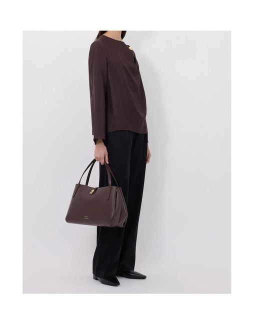Loulou de Saison Brown Azae Draped Top