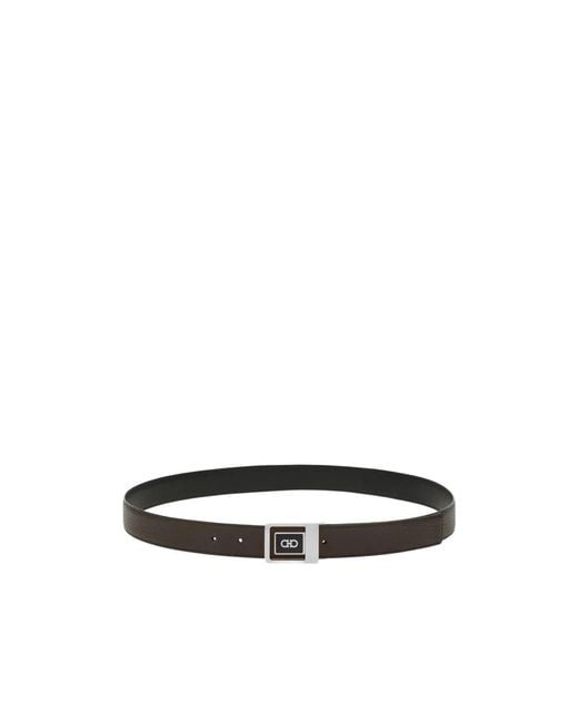 Ferragamo White Reversible And Adjustable Belt for men