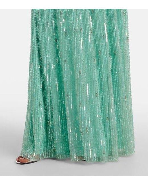 Jenny Packham Green Astra Embellished Gown