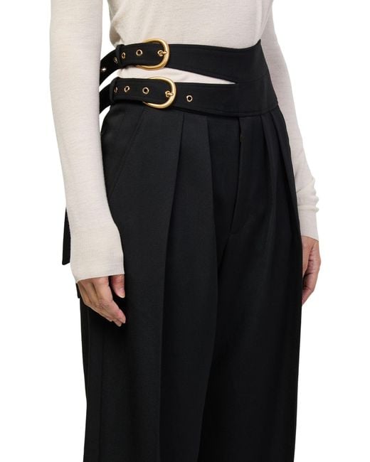 Chloé Black Pleated Casual Pants