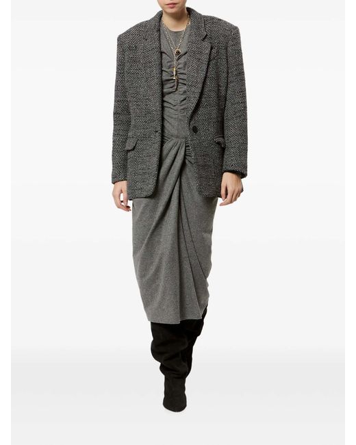Isabel Marant Black Textured Singlebutton Blazer