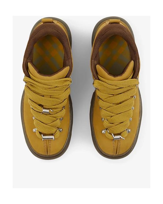 Burberry Brown Round-Toe Lace-Up Ankle Boots for men