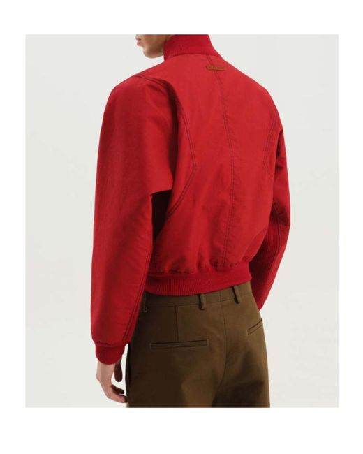 1989 STUDIO Red Ribbed Collar Coat