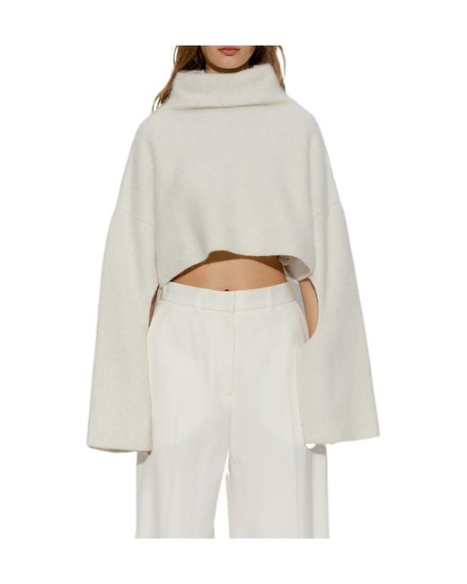 J.W. Anderson White Cut-Out Detailed Cropped Jumper
