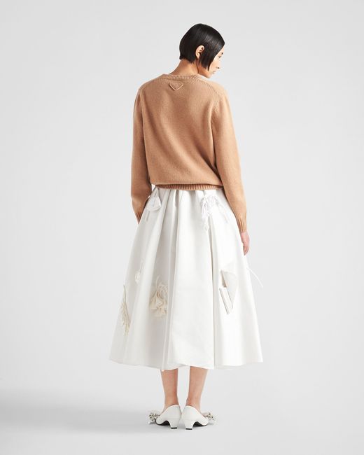 Prada Natural Long-Sleeve Knitted Jumper