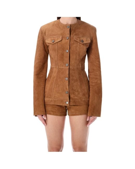Haikure Brown Temple Fitted Button Jacket