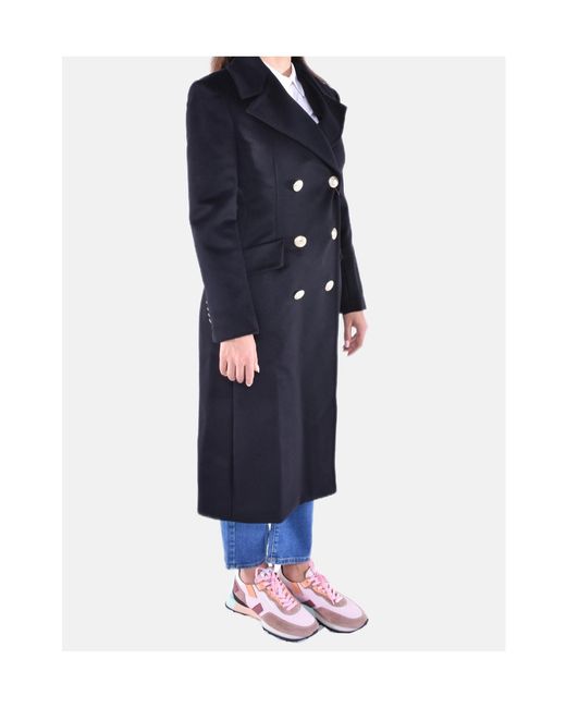 Max Mara Blue Studio Double-Breasted Long-Sleeved Coat