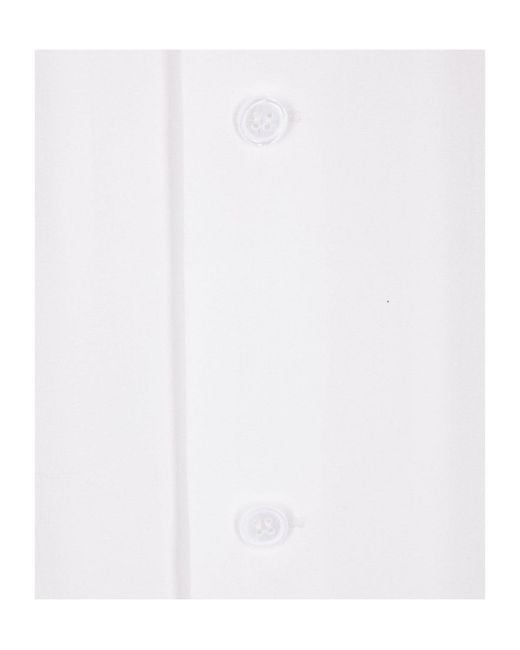 Yohji Yamamoto White Button-Up Long-Sleeved Shirt for men