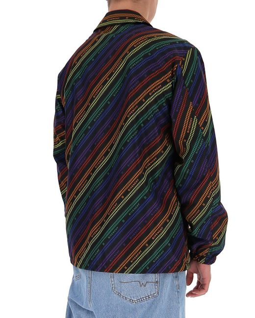 Givenchy Blue Chain-Print Buttoned Jacket for men