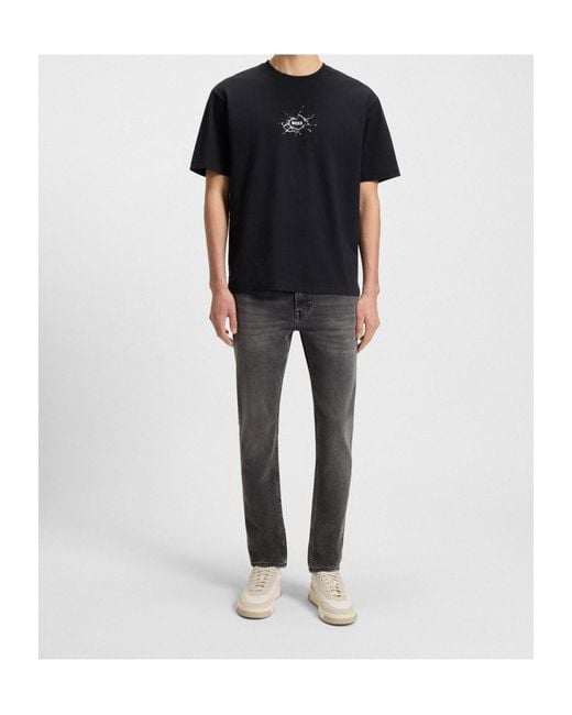 Boss Gray Boss Logo Patch Skinny Jeans for men