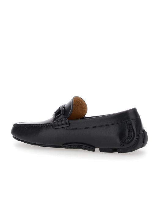 Ferragamo Black Flat Loafers for men