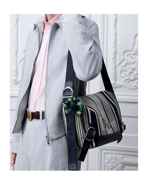 Dior Black Iviera Medium Jett Messenger Bag With Flap for men