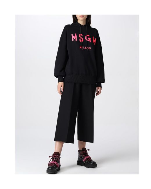 MSGM Black Logo-Print Sweatshirt