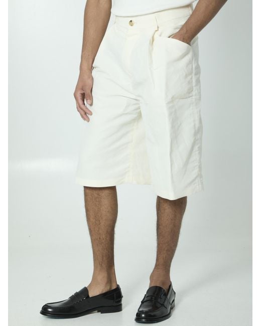 Willy Chavarria White Chilango Bermuda Shorts for men