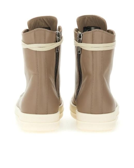 Rick Owens Natural High-Top Sneakers
