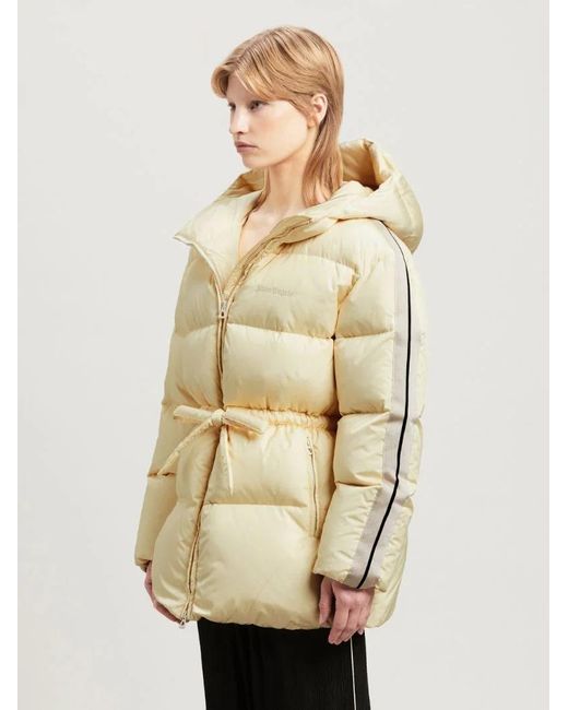 Palm Angels Natural Logo Embroidered Down Jacket