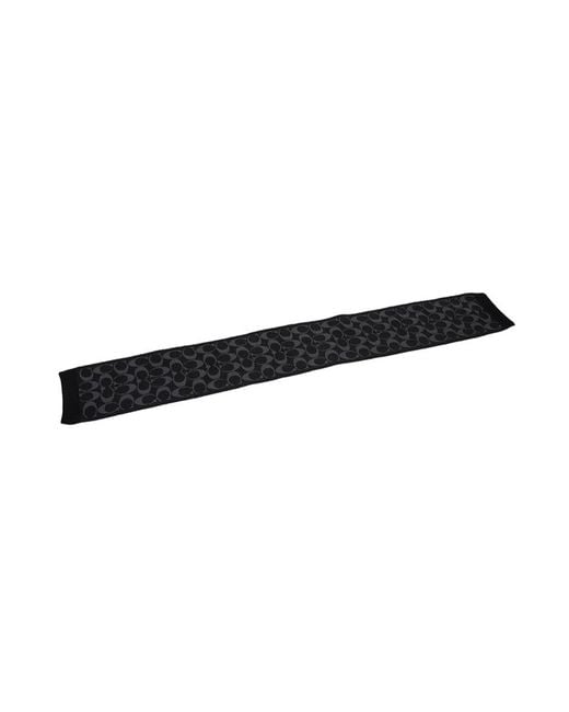 COACH Black Ribbed Scarf for men