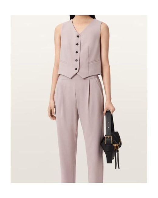 AllSaints Pink Aleida Lightweight Tri Waistcoat