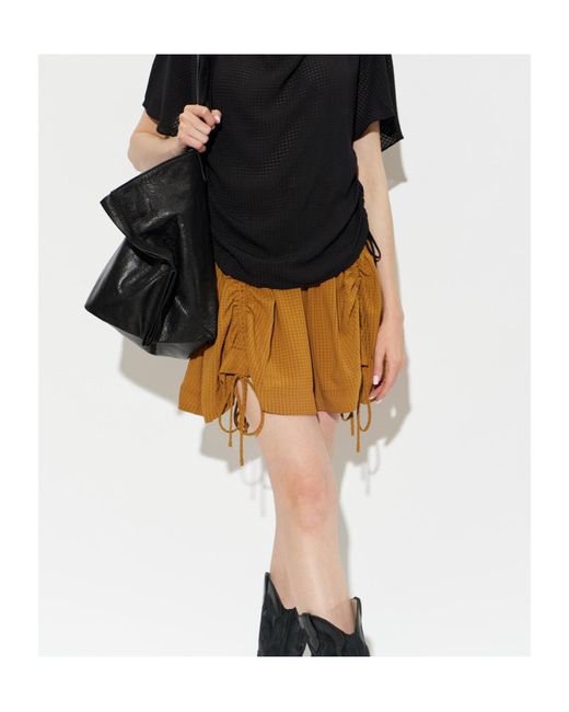 AllSaints Natural Pleated Midi Skirt