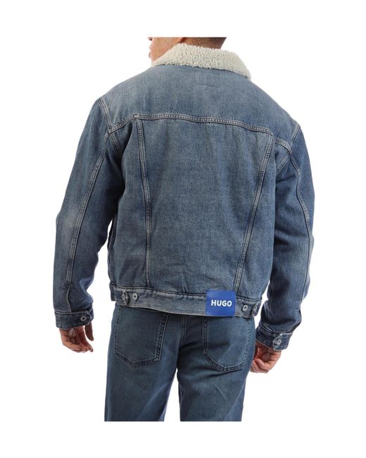 Boss Blue Washed Denim Jacket for men