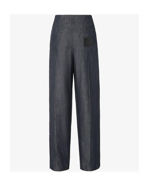 Fendi Gray High Waist Wide-Leg Jeans