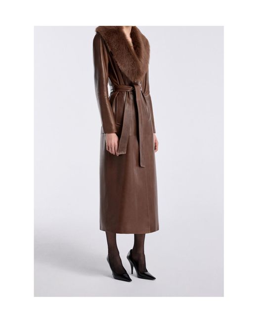 Nour Hammour Brown Long-Sleeved Coat