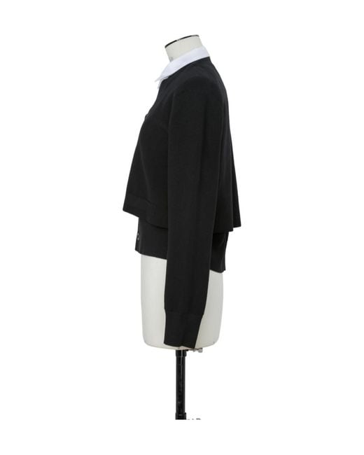 Sacai Black Layered Button-Up Cardigan