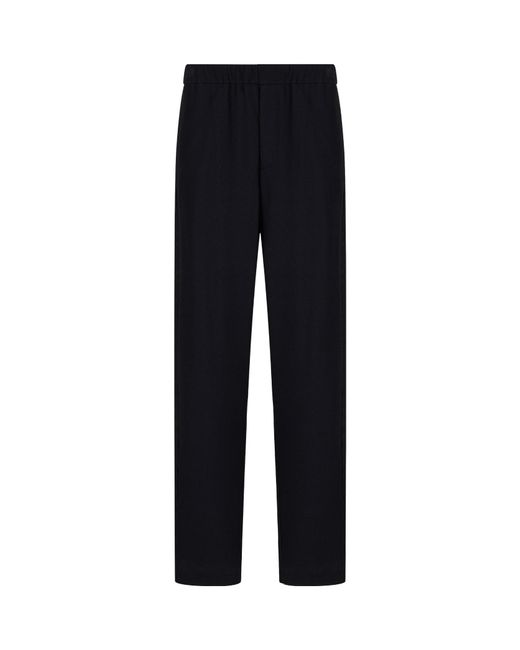 Giorgio Armani Black Waffle-Effect Tapered Trousers for men
