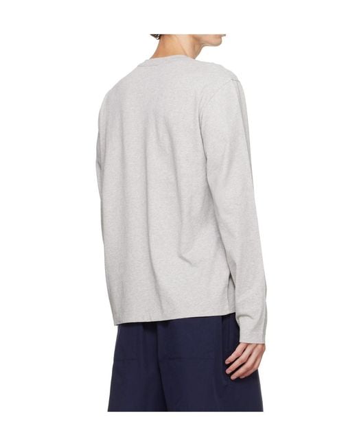 Tekla Gray Long-Sleeved T-Shirt for men
