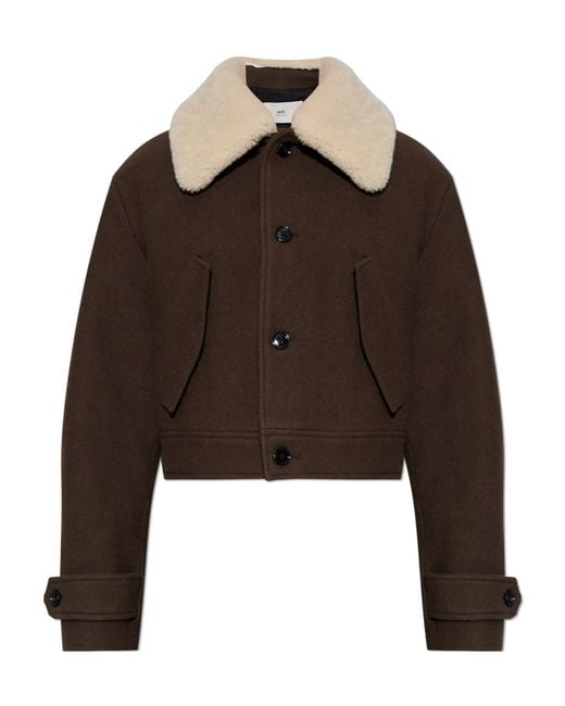 AMI Brown Lapel Short Casual Jacket