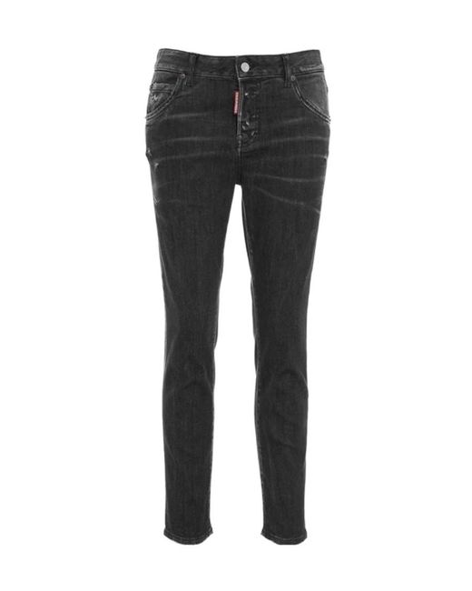 DSquared² Black Distressed Skinny Jeans