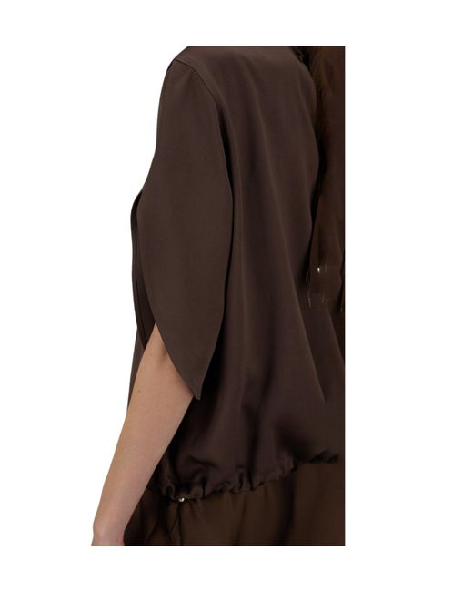 Herno Brown T-Shirts Tops Satin Resort Top