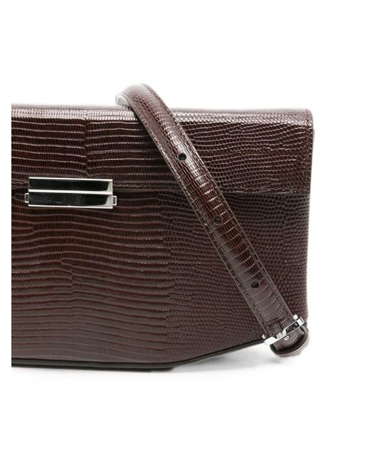 Totême Brown Lizard-Effect Leather Shoulder Bag