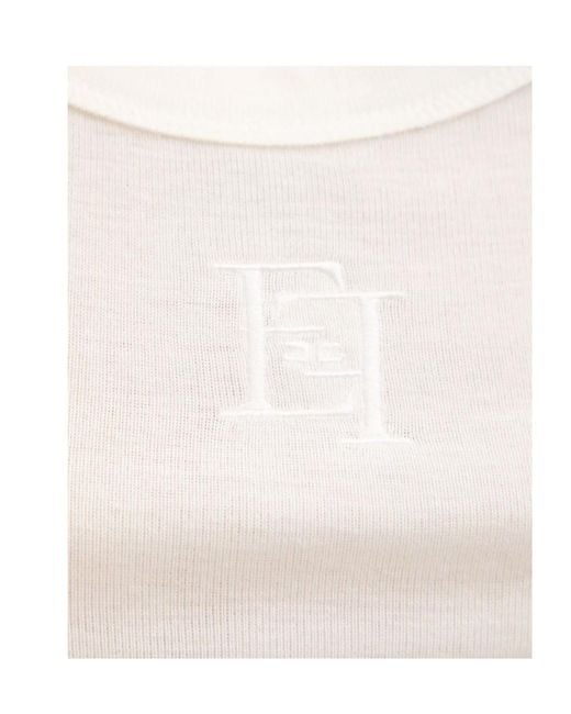 Elisabetta Franchi White Logo-Embroidered Tank Top
