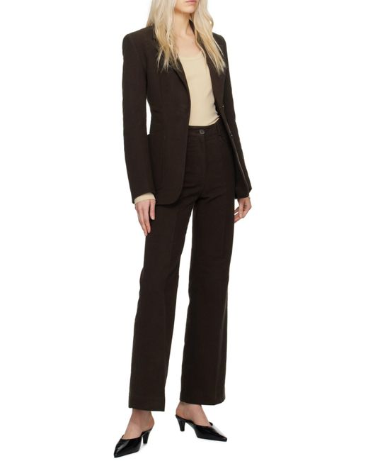 Totême  Black Single-Breasted Cotton Blazer