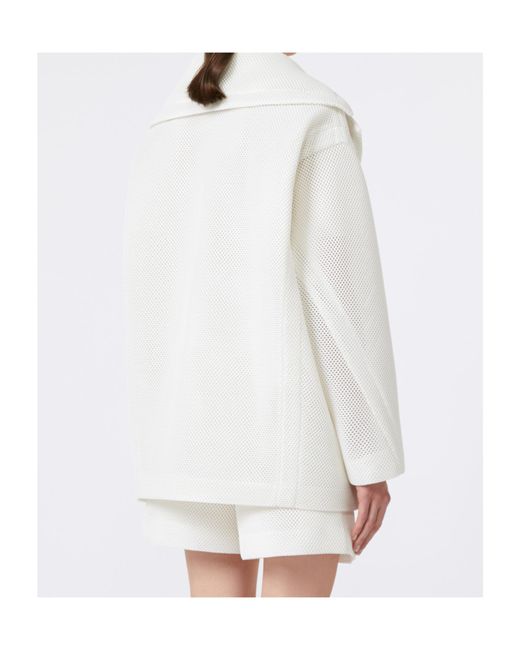 Max Mara White Collared Button-Up Jacket