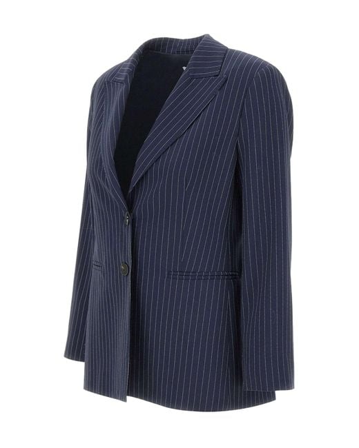 Marella Blue Striped Blazer