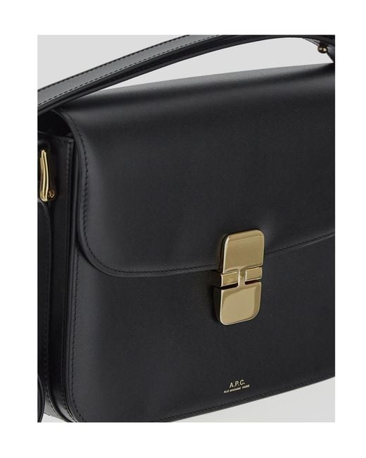 A.P.C. Black Logo Embossed Shoulder Bag
