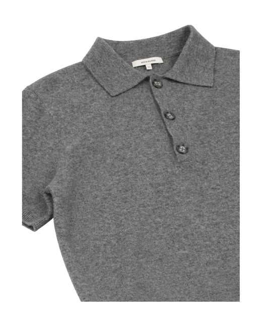 Entire studios Gray Short-Sleeved Polo Sweater for men