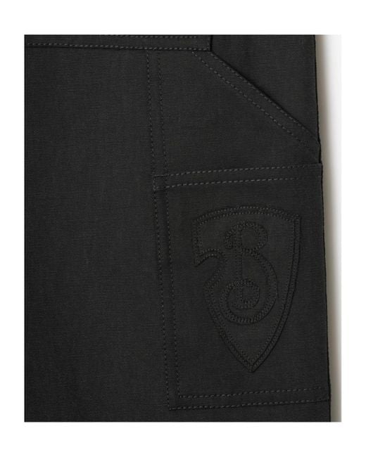 Burberry Black Logo Embroidered Straight Leg Trousers for men
