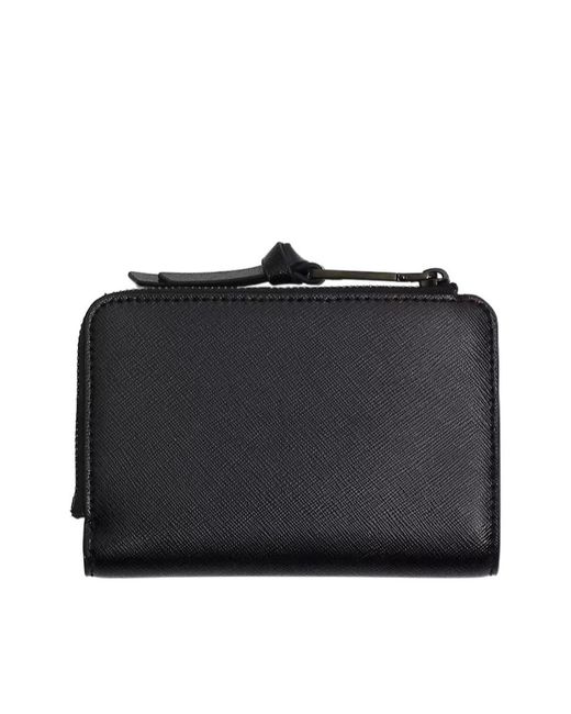 Marc Jacobs Black Logo-Plaque Leather Wallet