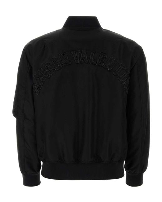 Valentino Black Zip-Up Long-Sleeved Bomber Jacket for men