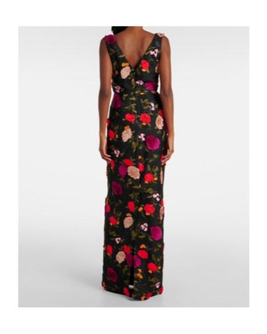 Erdem Embroidered Jacquard Gown