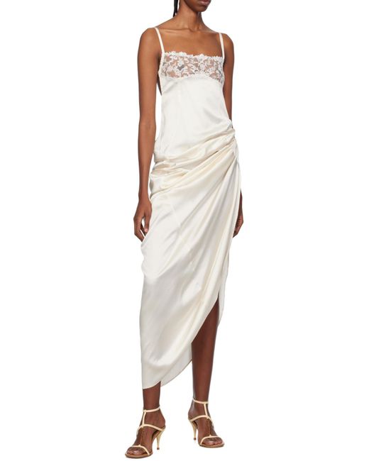Jacquemus White Long Asymmetric Lingerie Dress