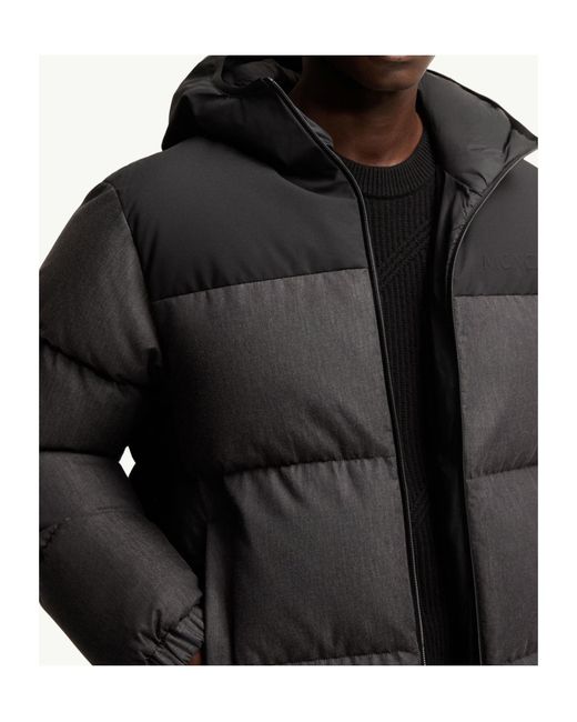 Moncler Black Oulojoki Hooded Mid-Length Down Jacket for men