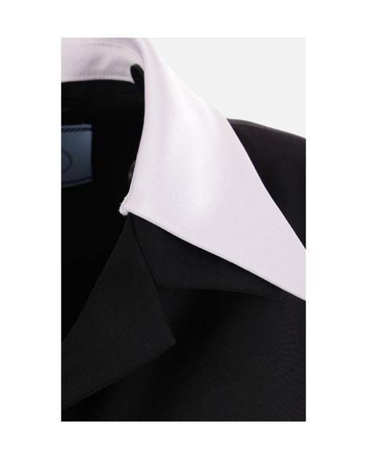 Prada Black Wool Single-Breasted Jacket With Jewelled Buttons