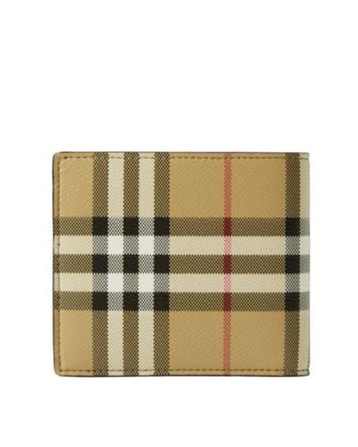 Burberry Natural Check Pattern Bi-Fold Wallet for men
