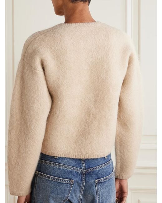 FRAME Natural Brushed Crew Neck Cardigan