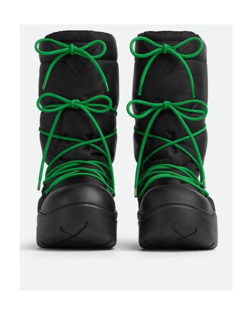 Bottega Veneta Green Logo Lace Up Boots