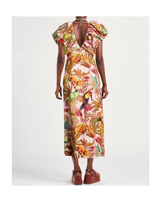 Farm Rio White V-Neck Dress